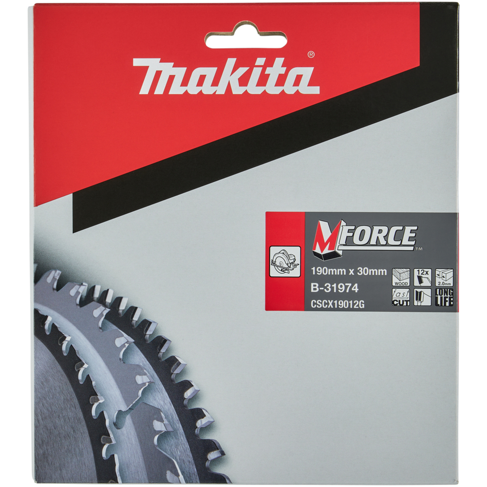 Lame de scie circulaire, M-Force T.C.T, 190 x 30 mm, 12 dents - MAKITA - B-31974