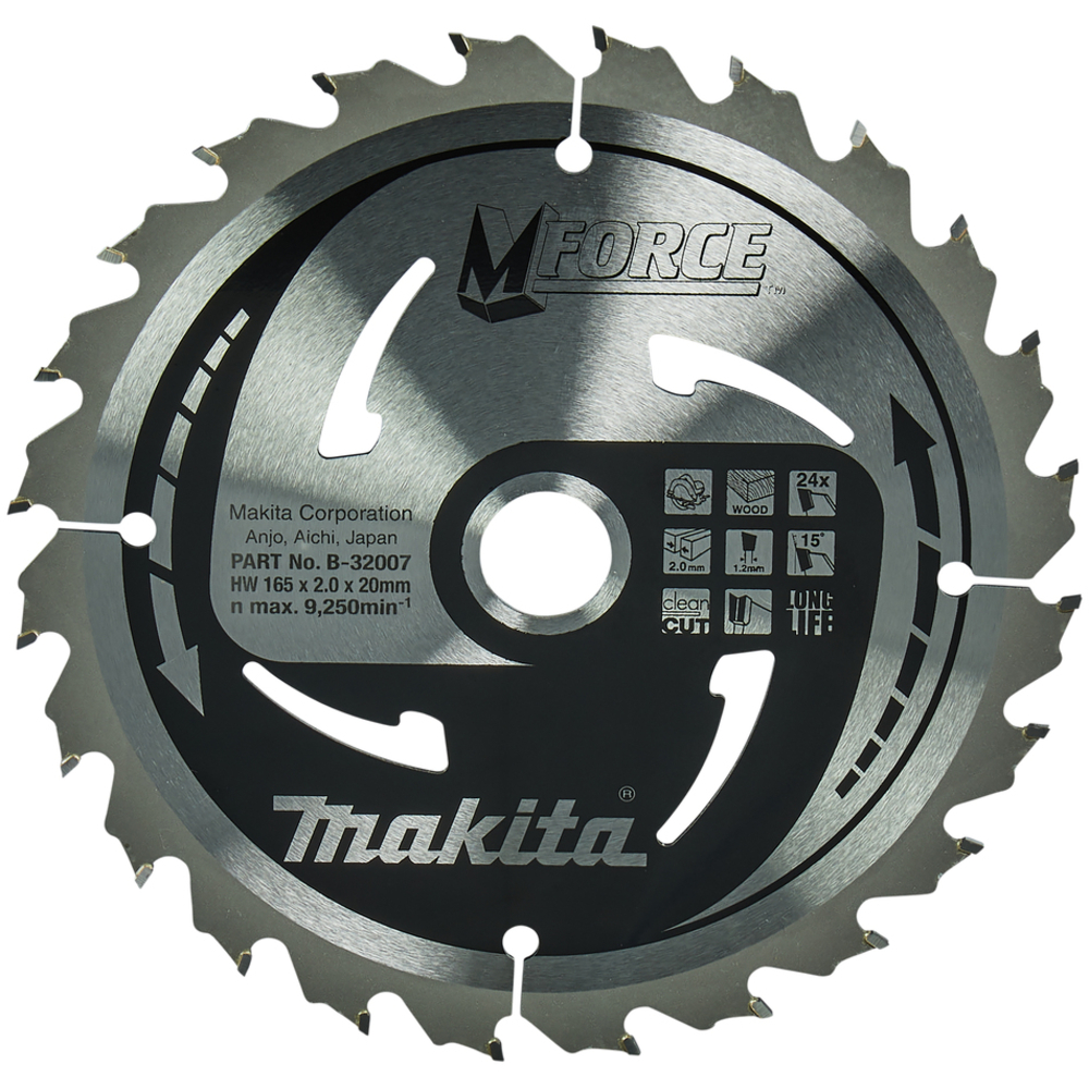 LAME CARBURE MFORCE BOIS 165X20MM 24D - MAKITA - B-32007