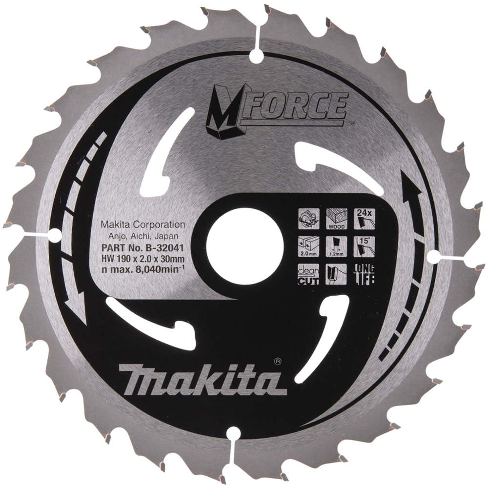 LAME CARBURE MFORCE BOIS 190X30MM 24D - MAKITA - B-32041