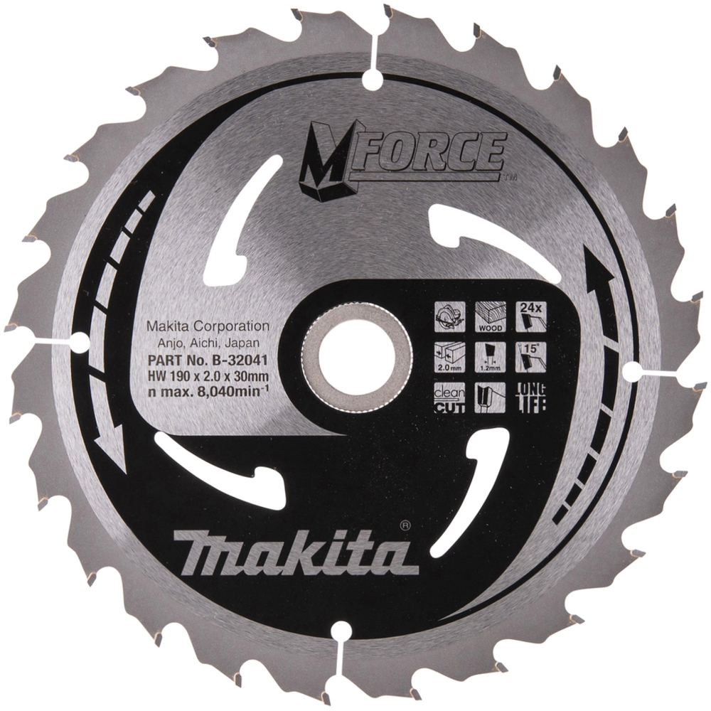 LAME CARBURE MFORCE BOIS 190X30MM 24D - MAKITA - B-32041
