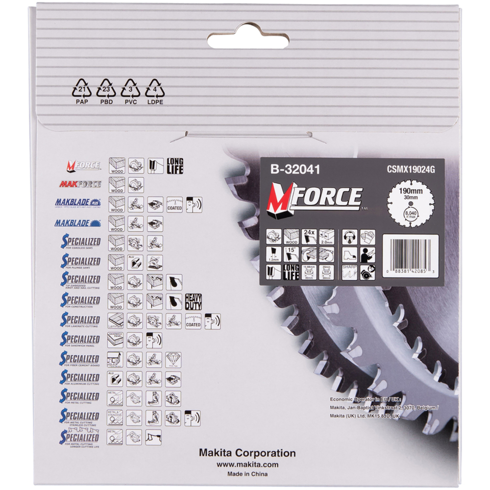 LAME CARBURE MFORCE BOIS 190X30MM 24D - MAKITA - B-32041