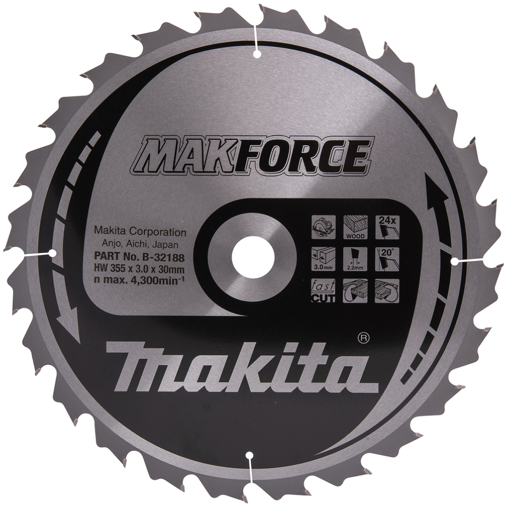 LAM TCT PO MAK 355/30/24 BOIS - MAKITA - B-32188