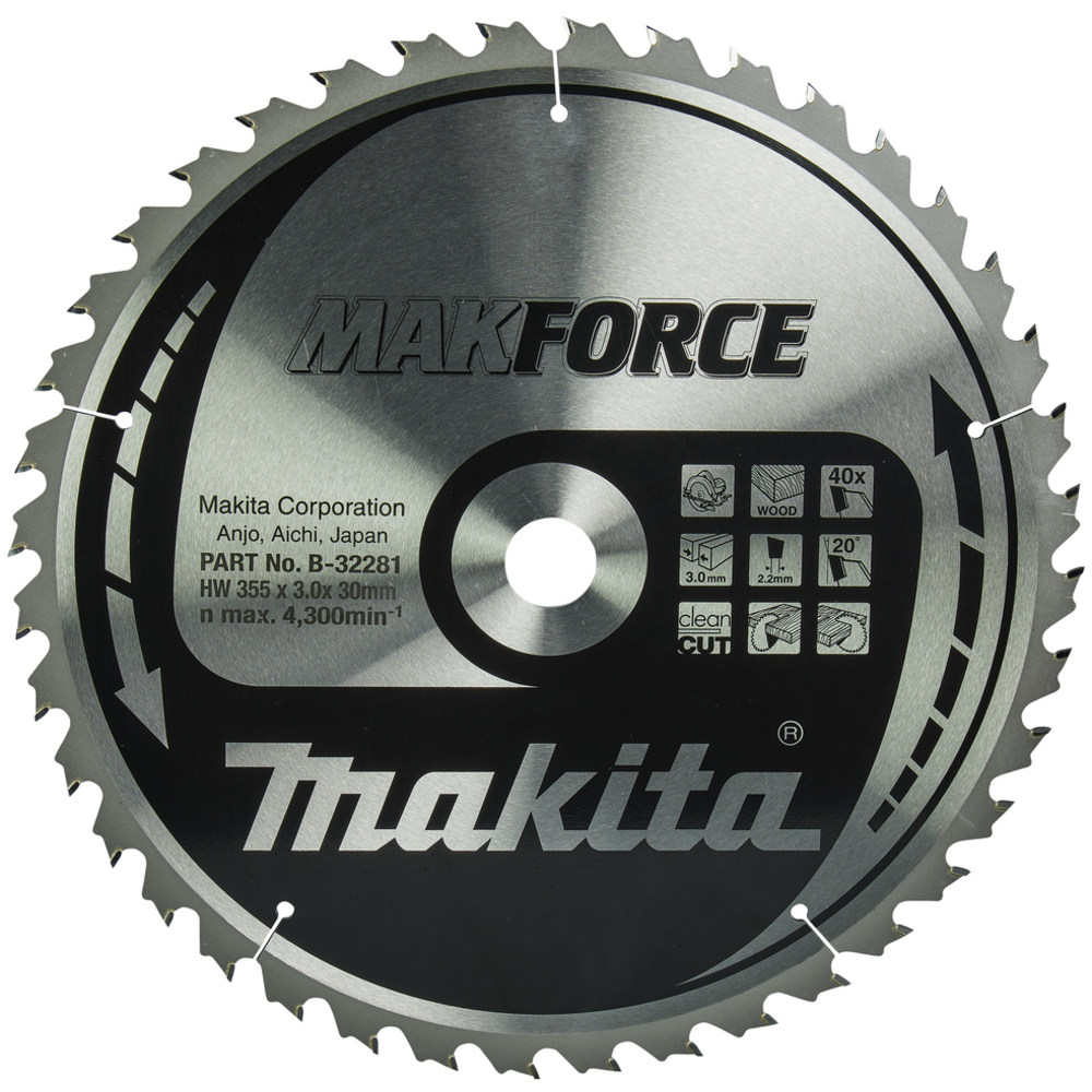LAM TCT PO MAK 355/30/40 BOIS - MAKITA - B-32281
