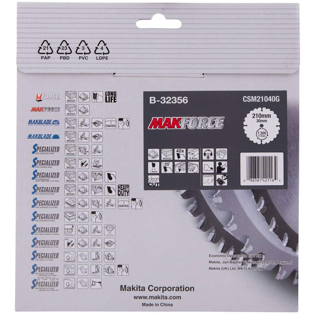 LAM TCT PO MAK 210/30/40 BOIS - MAKITA - B-32356