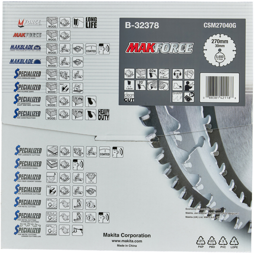 LAM TCT PO MAK 270/30/40 BOIS - MAKITA - B-32378