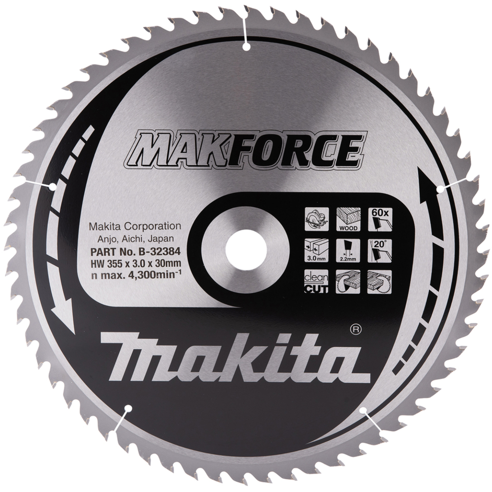 LAM TCT PO MAK 355/30/60 BOIS - MAKITA - B-32384