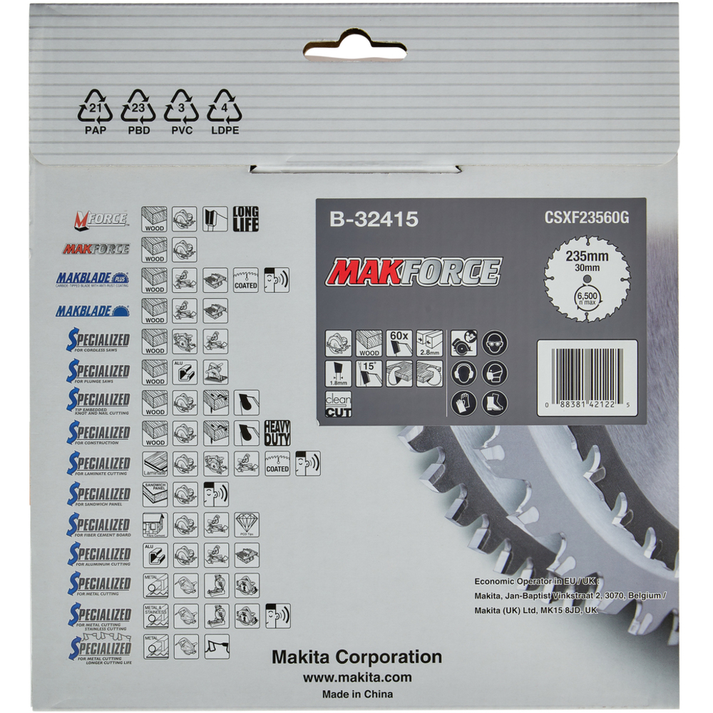 LAM TCT PO MAK 235/30/60 BOIS - MAKITA - B-32415