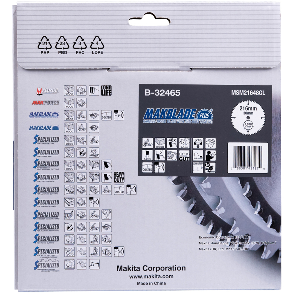 LAM TCT ST MAK+ 216/30/32 BOIS - MAKITA - B-32465