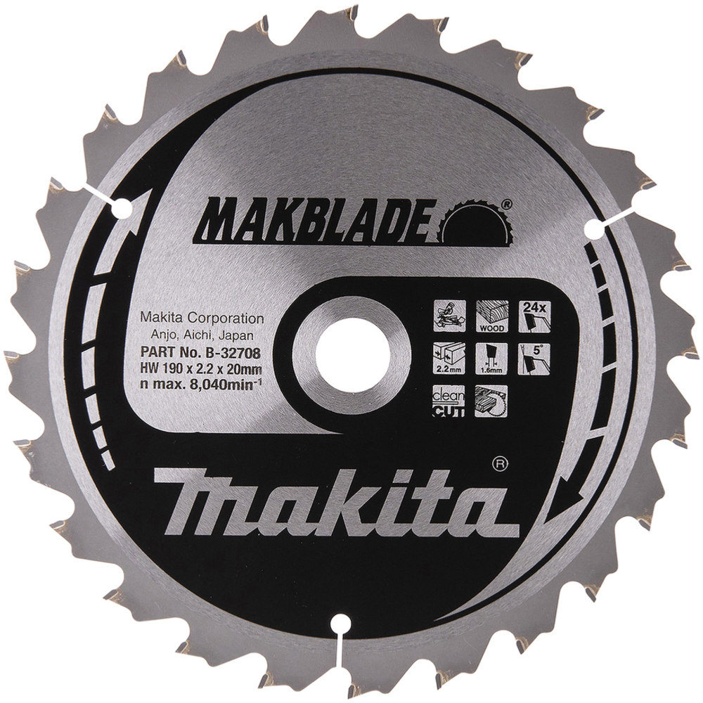 LAME CARBURE MAKBLADE BOIS 190X20MM 24 DENTS - MAKITA - B-32708