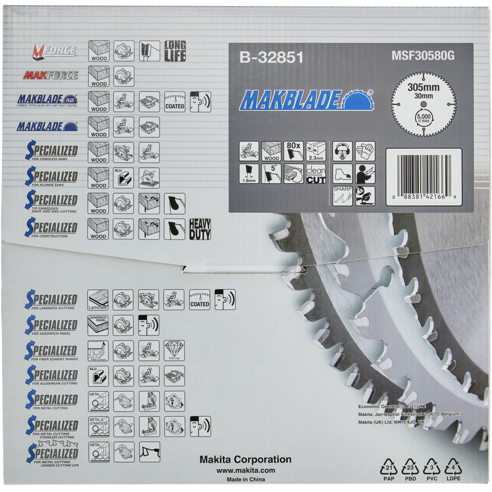 LAM TCT ST MAK 305/30/80 BOIS - MAKITA - B-32851