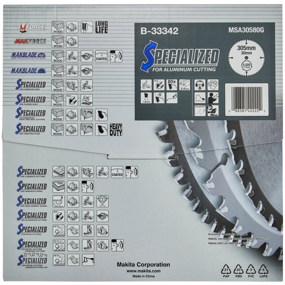 LAM TCT ST 305/30/80 SPE ALU - MAKITA - B-33342