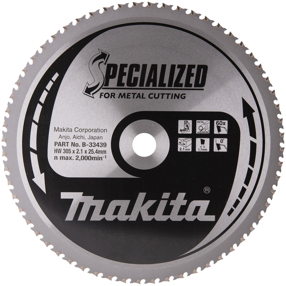 Lames carbures ''Specialized'' Métal, pour tronçonneuse à métaux à lame - MAKITA - B-33439