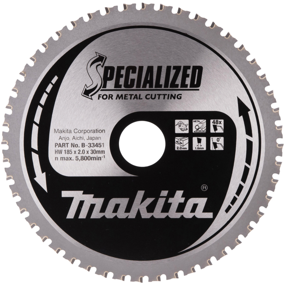LAME CARBURE TOLE MINCE PO 185X30MM 48D - MAKITA - B-33451