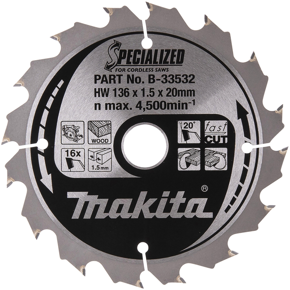 T.C.T.SAW BLADE 136X16T - MAKITA - B-33532