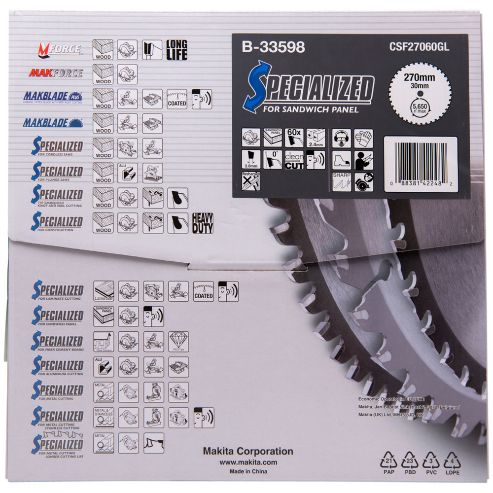LAM TCT PO 270/0/60 SPE SANDW - MAKITA - B-33598