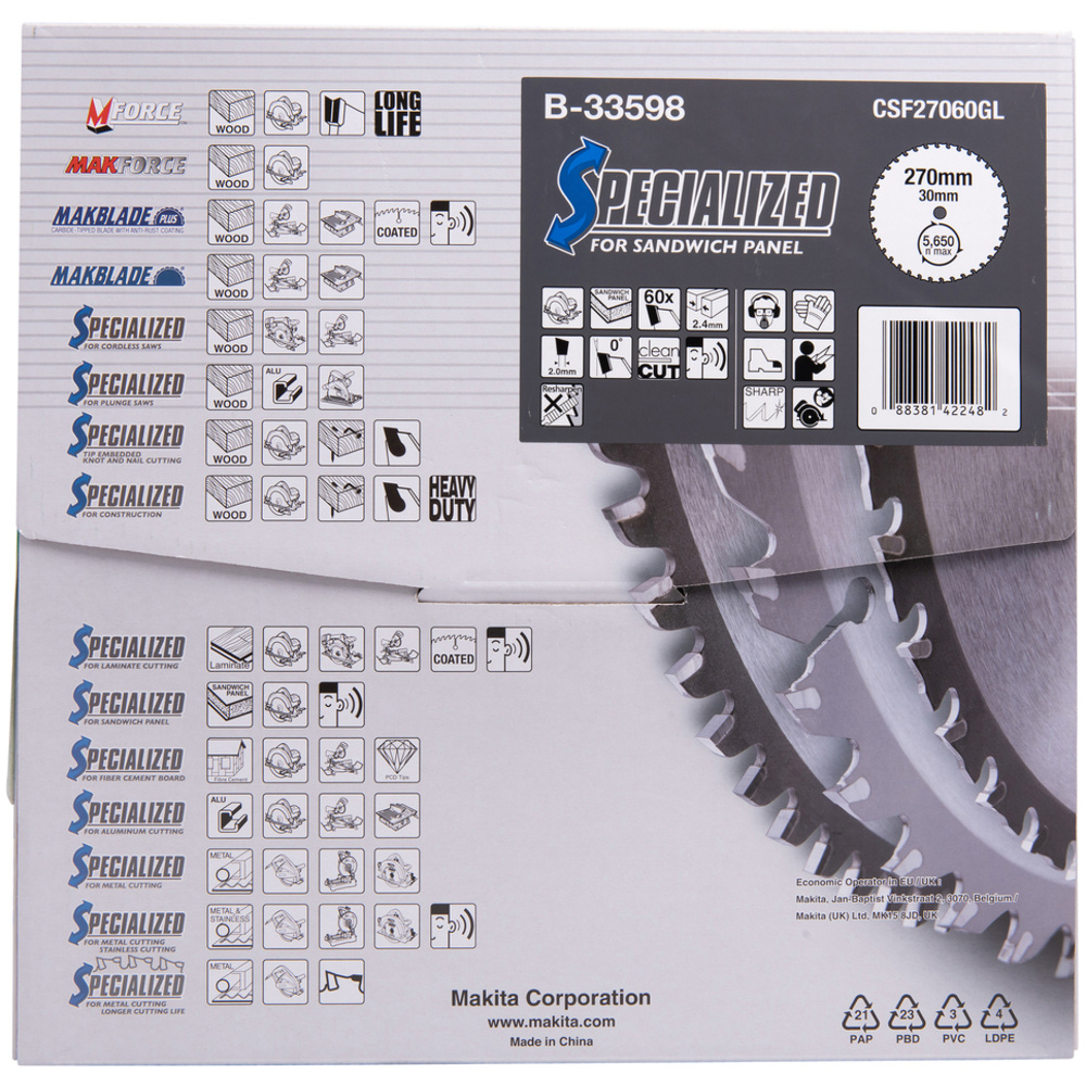 LAM TCT PO 270/0/60 SPE SANDW - MAKITA - B-33598
