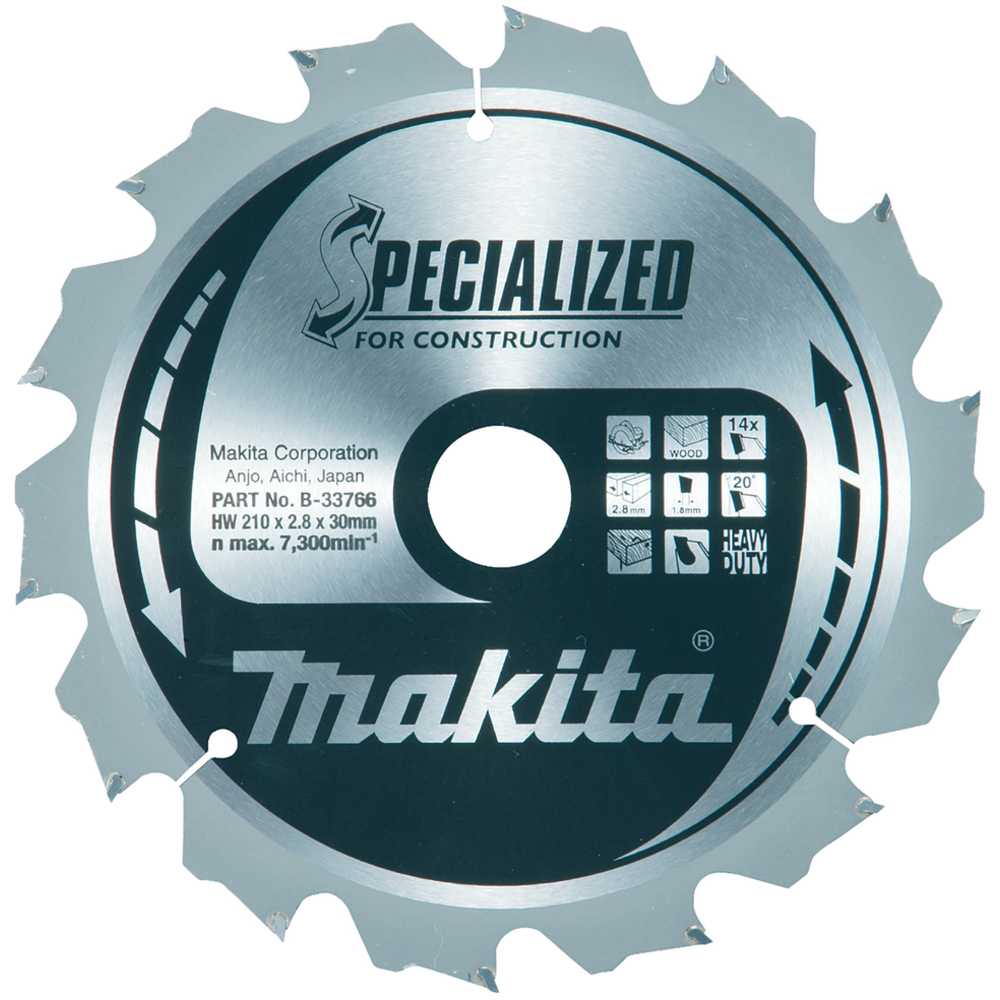 Lame de scie circulaire alliage TCT spécialisé 210 x 30 mm 14 dents - MAKITA - B-33766
