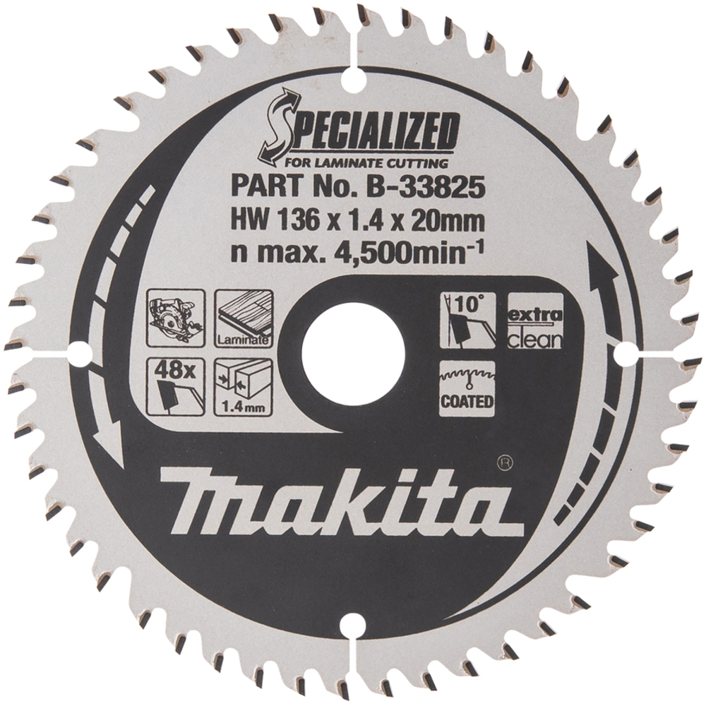 Lame de scie circulaire laminé T.C.T 136 x 20 mm, 48 dents - MAKITA - B-33825