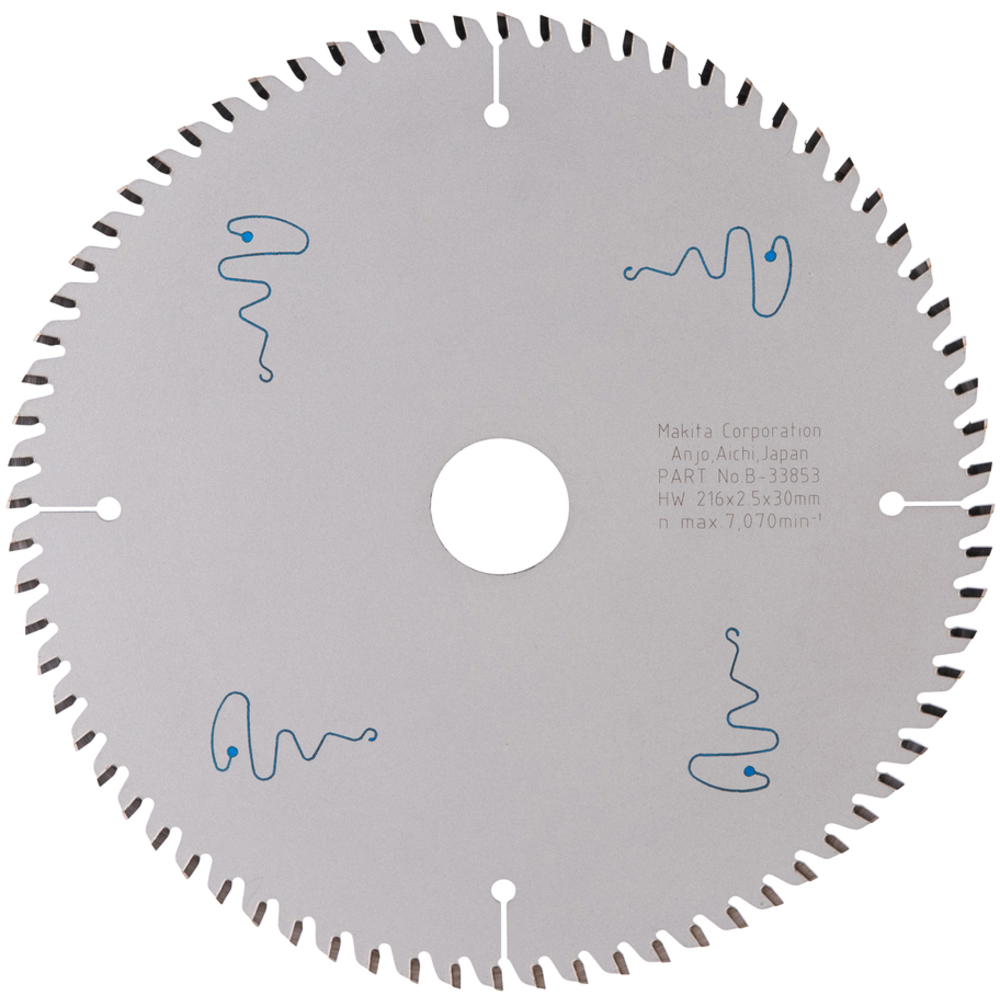 Lame de scie circulaire alliage T.C.T spécialisé 216 x 30 mm, 72 dents - MAKITA - B-33853