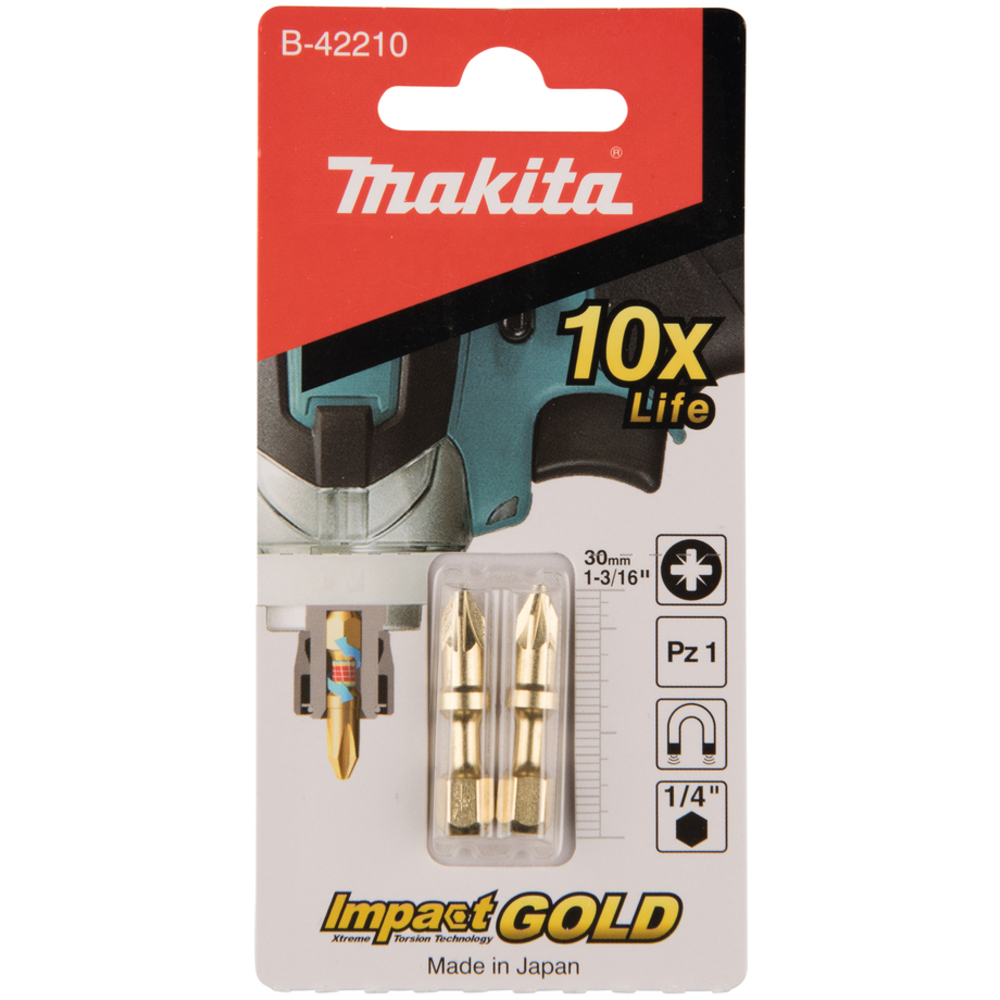 EMBOUTS SHORTON IMPACT GOLD PZ1 2 PCS - MAKITA - B-42210