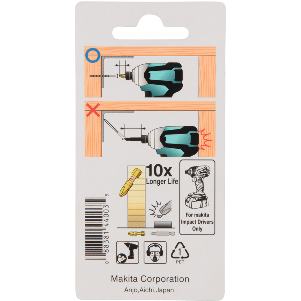 EMBOUTS SHORTON IMPACT GOLD HEX 3,0 2 PCS - MAKITA - B-42335