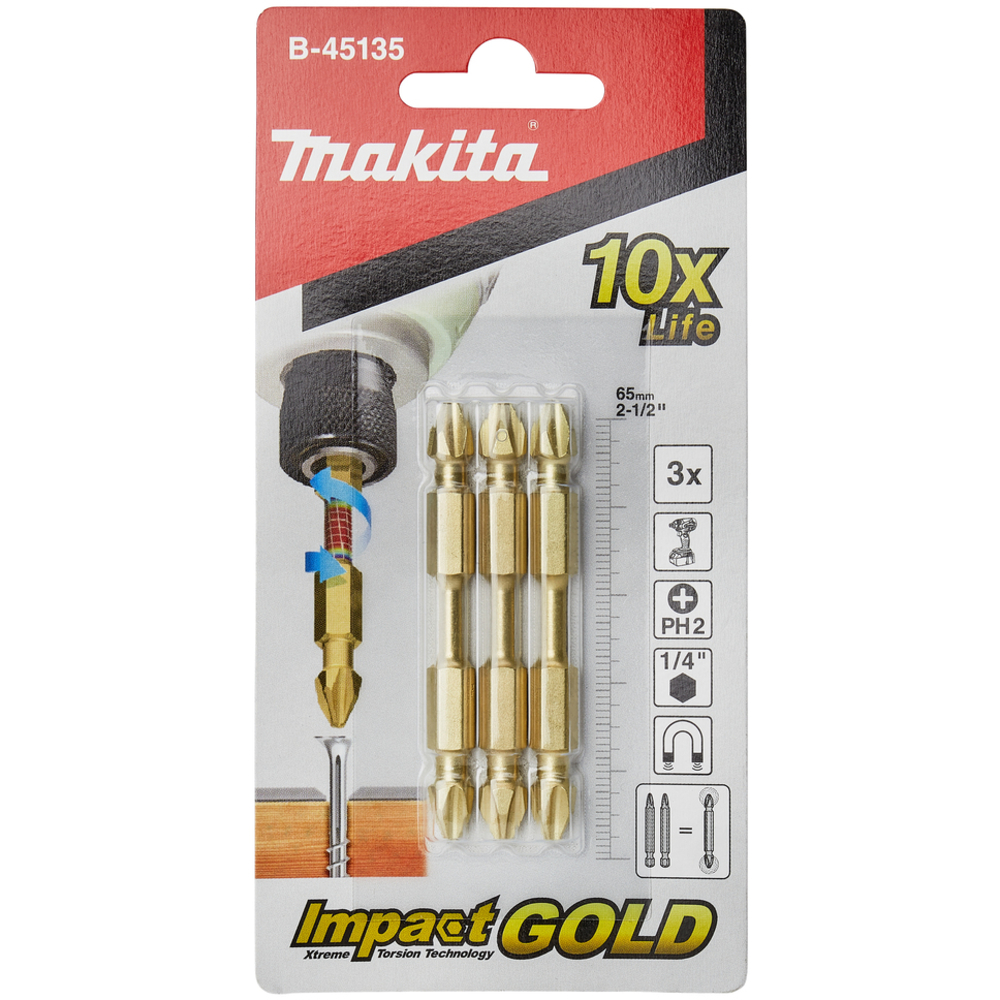 EMBOUT DOUBLE IMPGOLD PH2 - MAKITA - B-45135