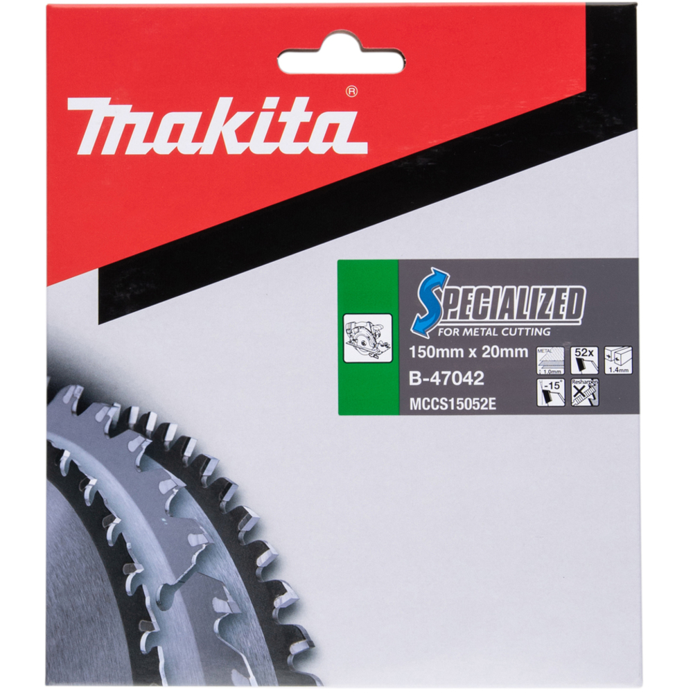 Lame carbure 150 mm, 52 dents, al 20 mm ''Specialized'' tôle mince pour scie circulaire - MAKITA - B-47042