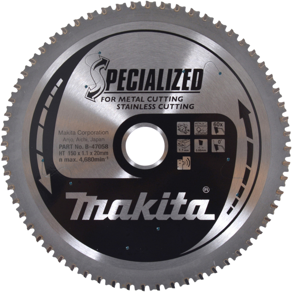 LAME CARBURE INOX/METAL SPE MET+BATT 150X20MM 60D - MAKITA - B-47058