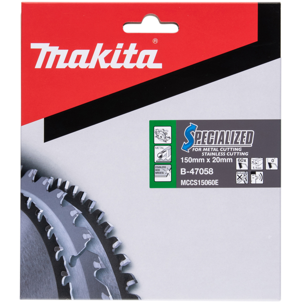 LAME CARBURE INOX/METAL SPE MET+BATT 150X20MM 60D - MAKITA - B-47058