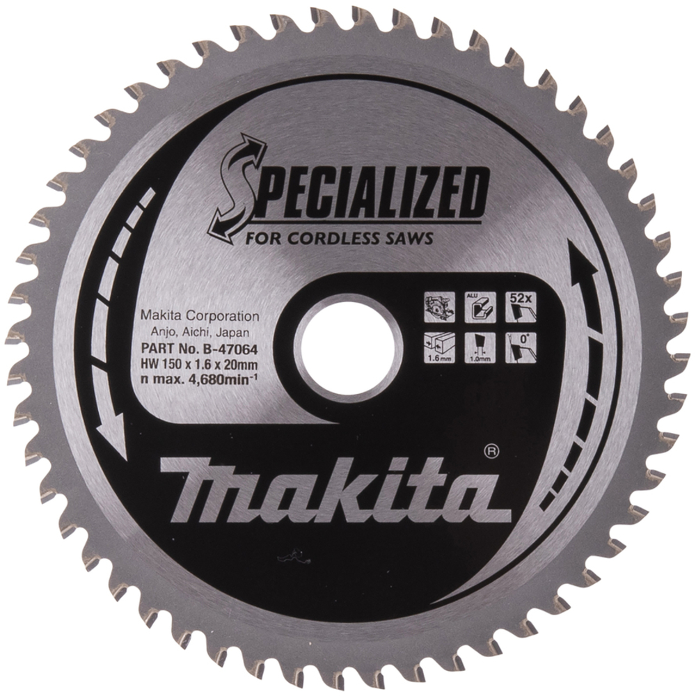 LAME CARBURE ALU 150x20x52D - MAKITA - B-47064