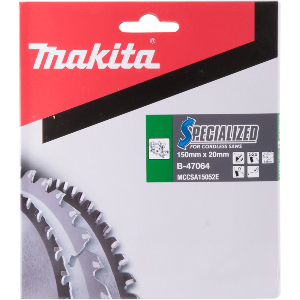 LAME CARBURE ALU 150x20x52D - MAKITA - B-47064