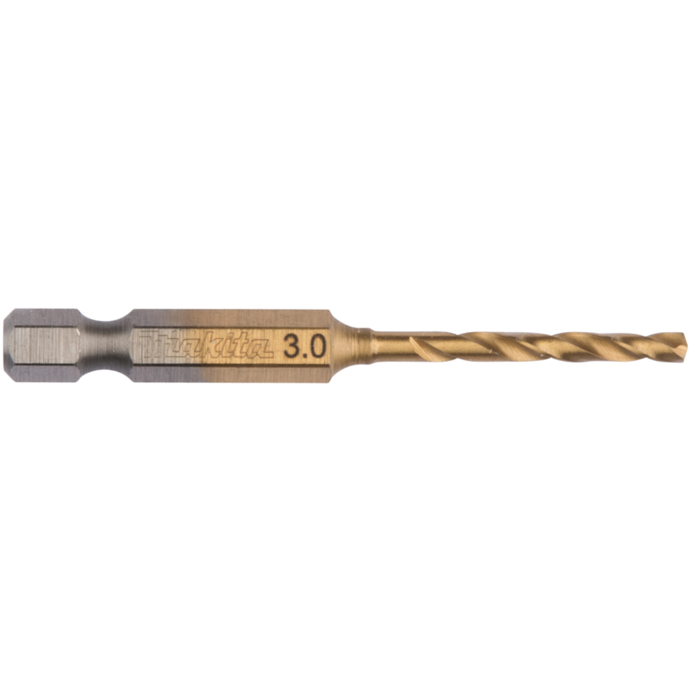 Forets courts à métaux HSS titane, hex 1/4'', pour visseuses à chocs 3X64 - MAKITA - B-50887