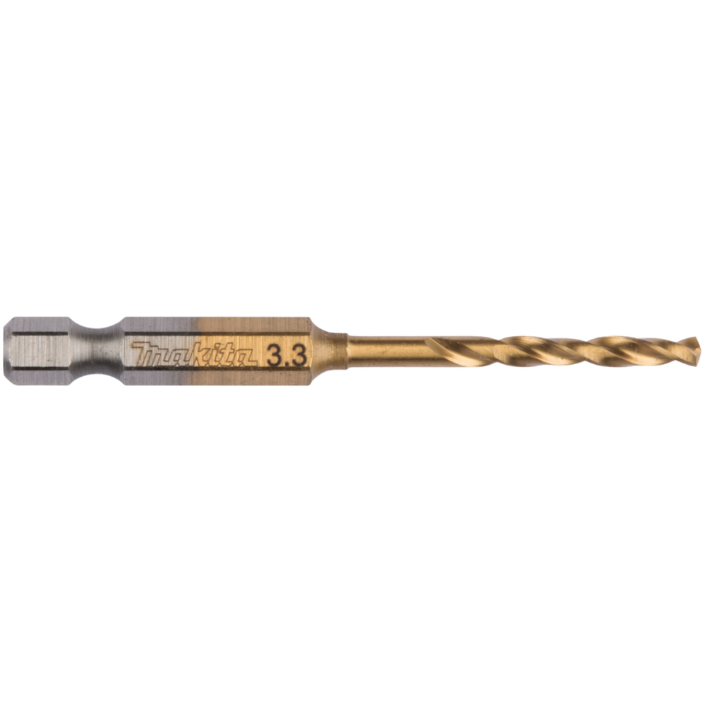 Forets courts à métaux HSS titane pour visseuses à chocs 3.3X70 - MAKITA - B-50902