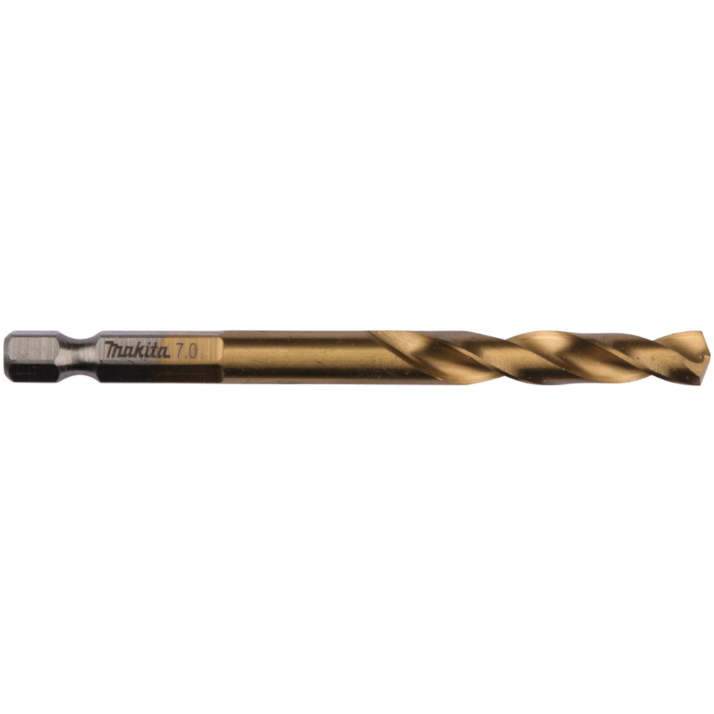 Forets courts à métaux HSS titane, hex 1/4'', pour visseuses à chocs 7X89 - MAKITA - B-50996