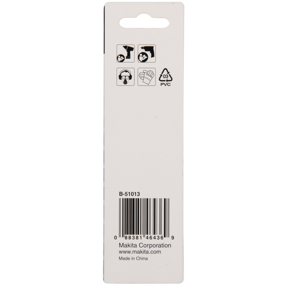 FORET COURT À MÉTAUX HSS TITANE HEX 1/4'' POUR VISSEUSES À CHOCS D8 MM LONGUEUR 102 MM - MAKITA - B-51013