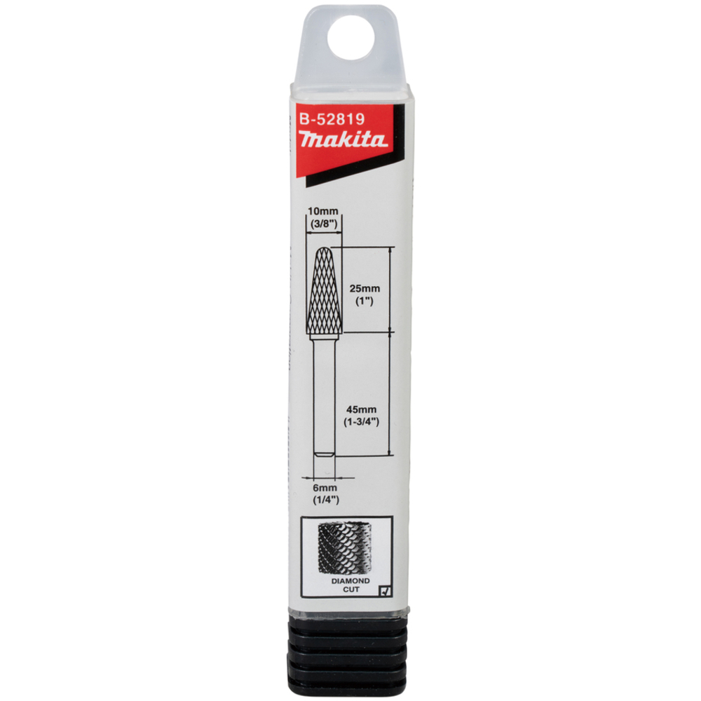 FRAISE LIME 10X25MM Q6 METAL/INOX CONIQUE ARRONDI - MAKITA - B-52819