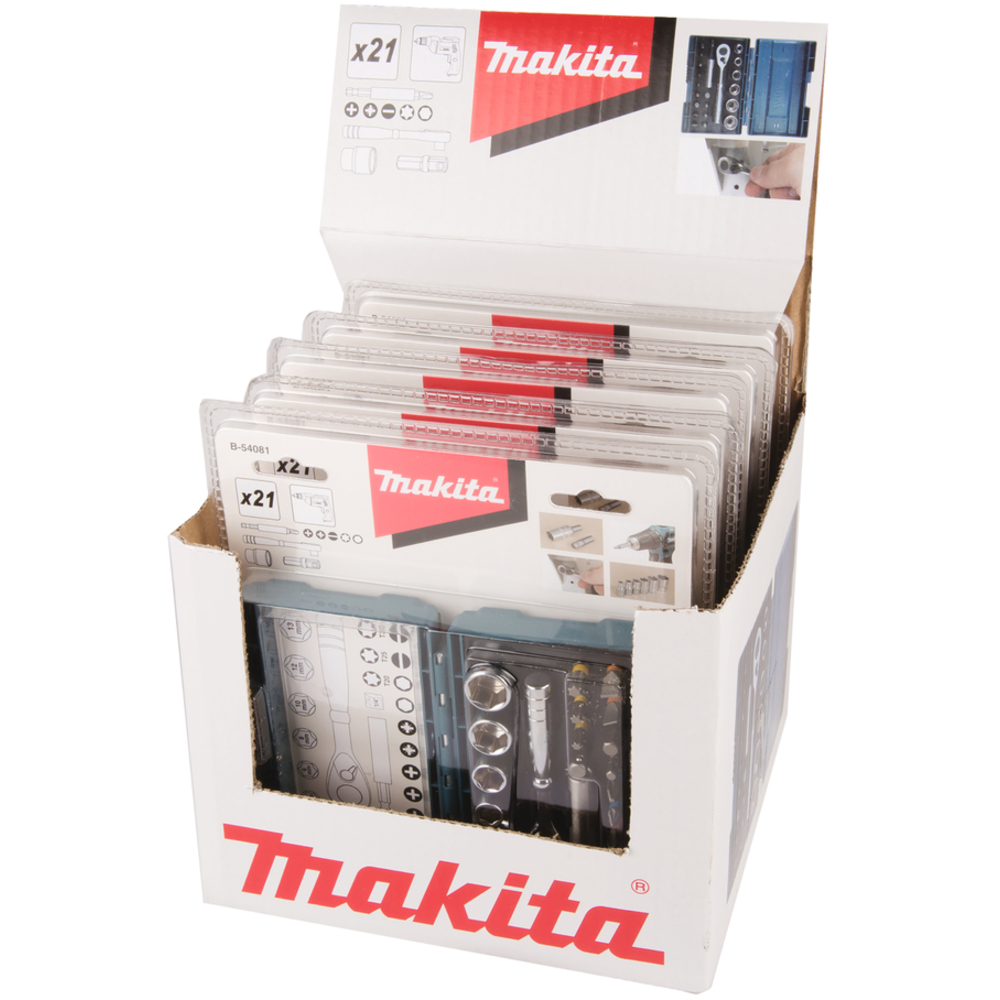 COFFRET EMBOUT 21pcs AVEC CLE A ROCHET - MAKITA - B-54081
