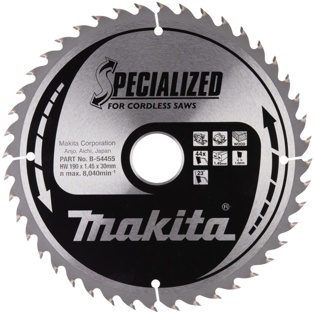 LAME TCT 190mmx44T POUR BOIS - MAKITA - B-54455