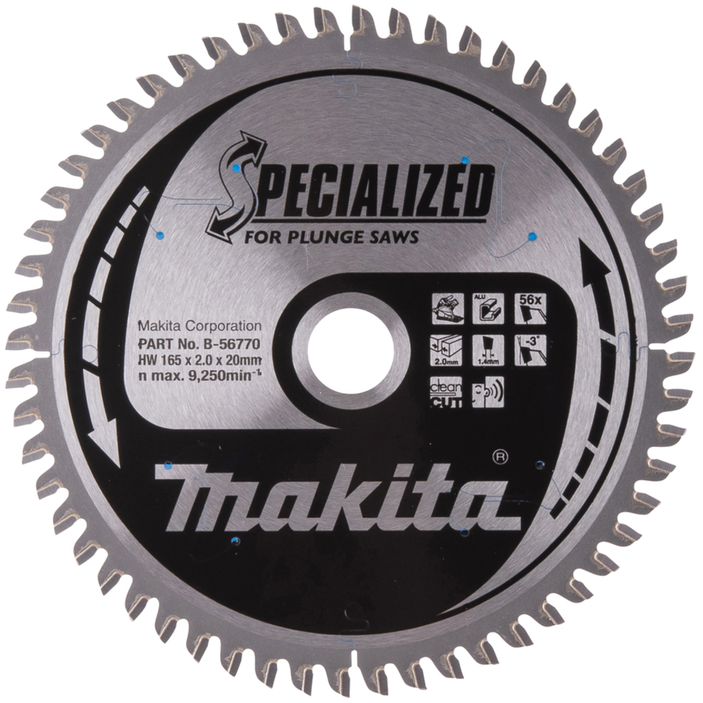 LAME CARBURE ALUMINIUM SPE PLO+BATT 165X20MM 56D - MAKITA - B-56770