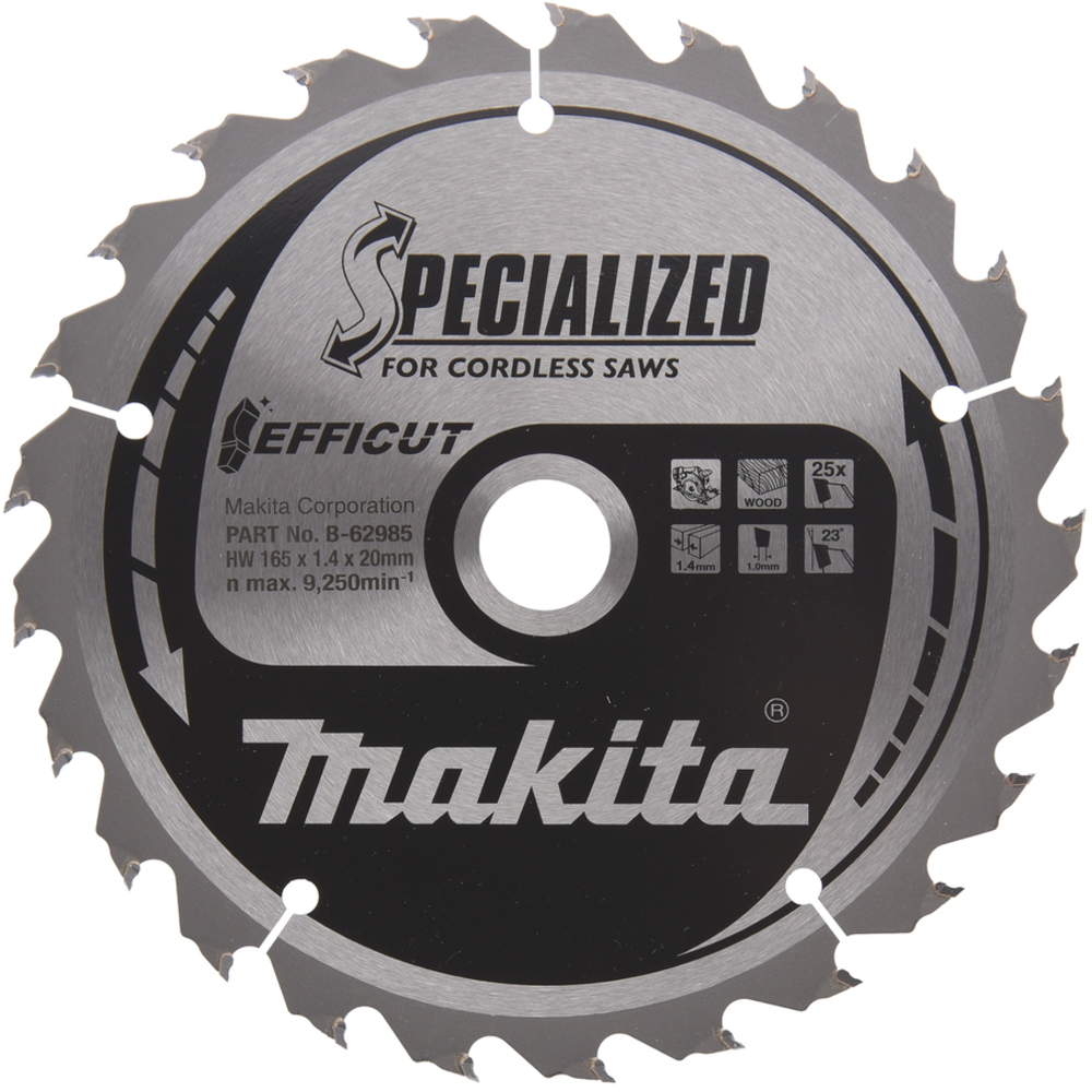LAME CARBURE EFFICUT BOIS 165x20x25D - MAKITA - B-62985
