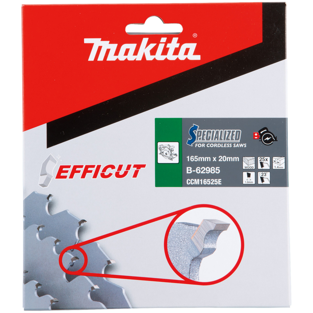 LAME CARBURE EFFICUT BOIS 165x20x25D - MAKITA - B-62985