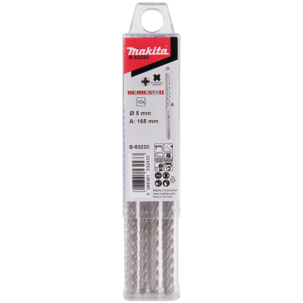LOT DE 10 FORET SDS- MAKITA - B-63220