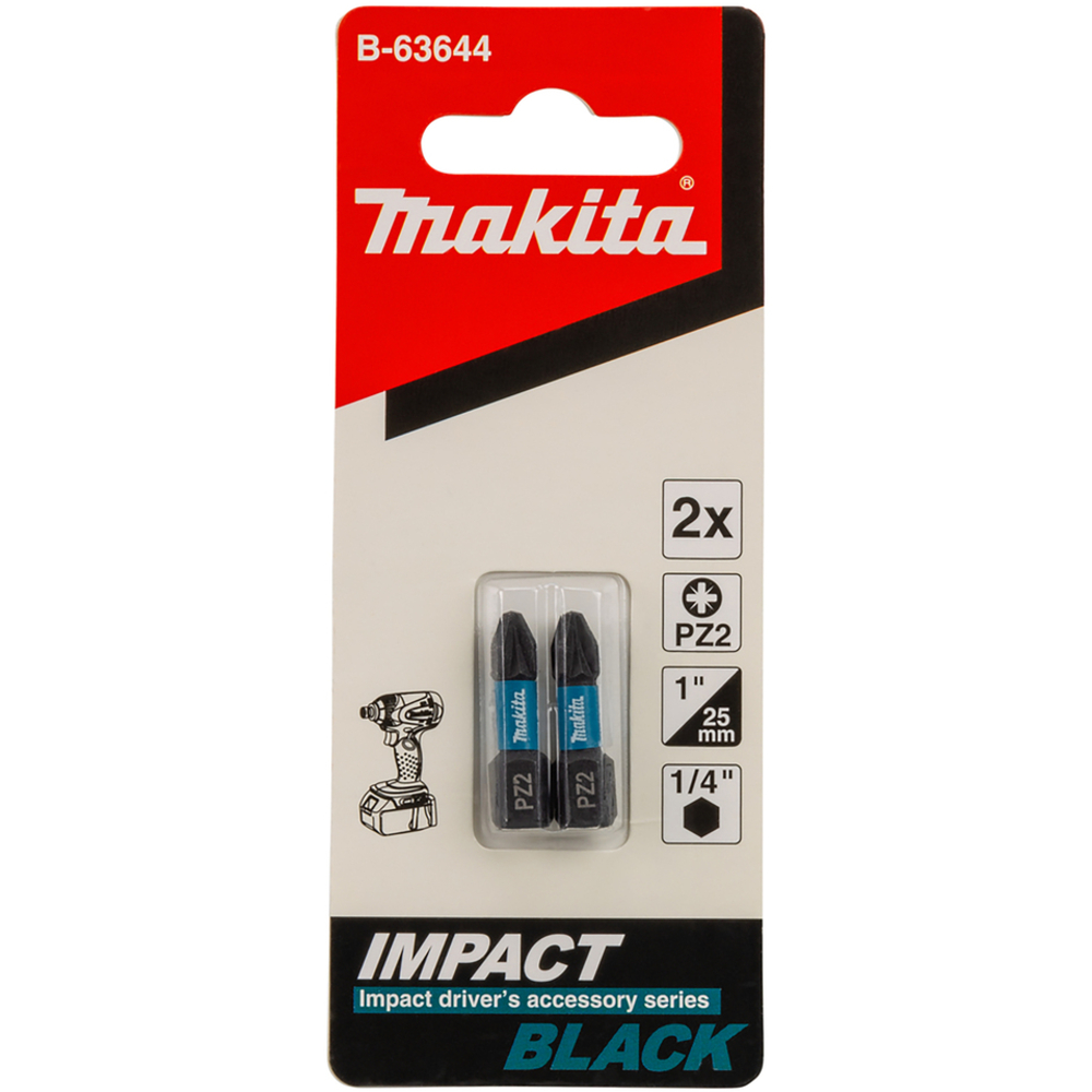 EMBOUT IMPACT BLACK PZ2 25MM 2PCS - MAKITA - B-63644