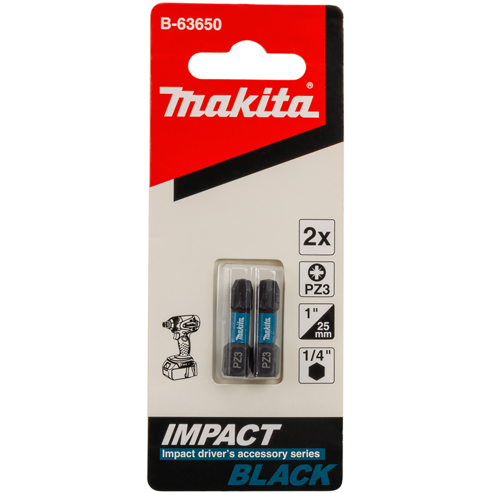 EMBOUT IMPACT BLACK PZ3 25MM 2PCS - MAKITA - B-63650