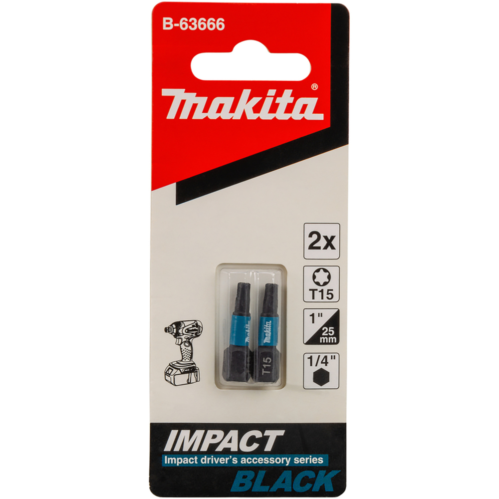 EMBOUT IMPACT BLACK T15 25MM 2PCS - MAKITA - B-63666