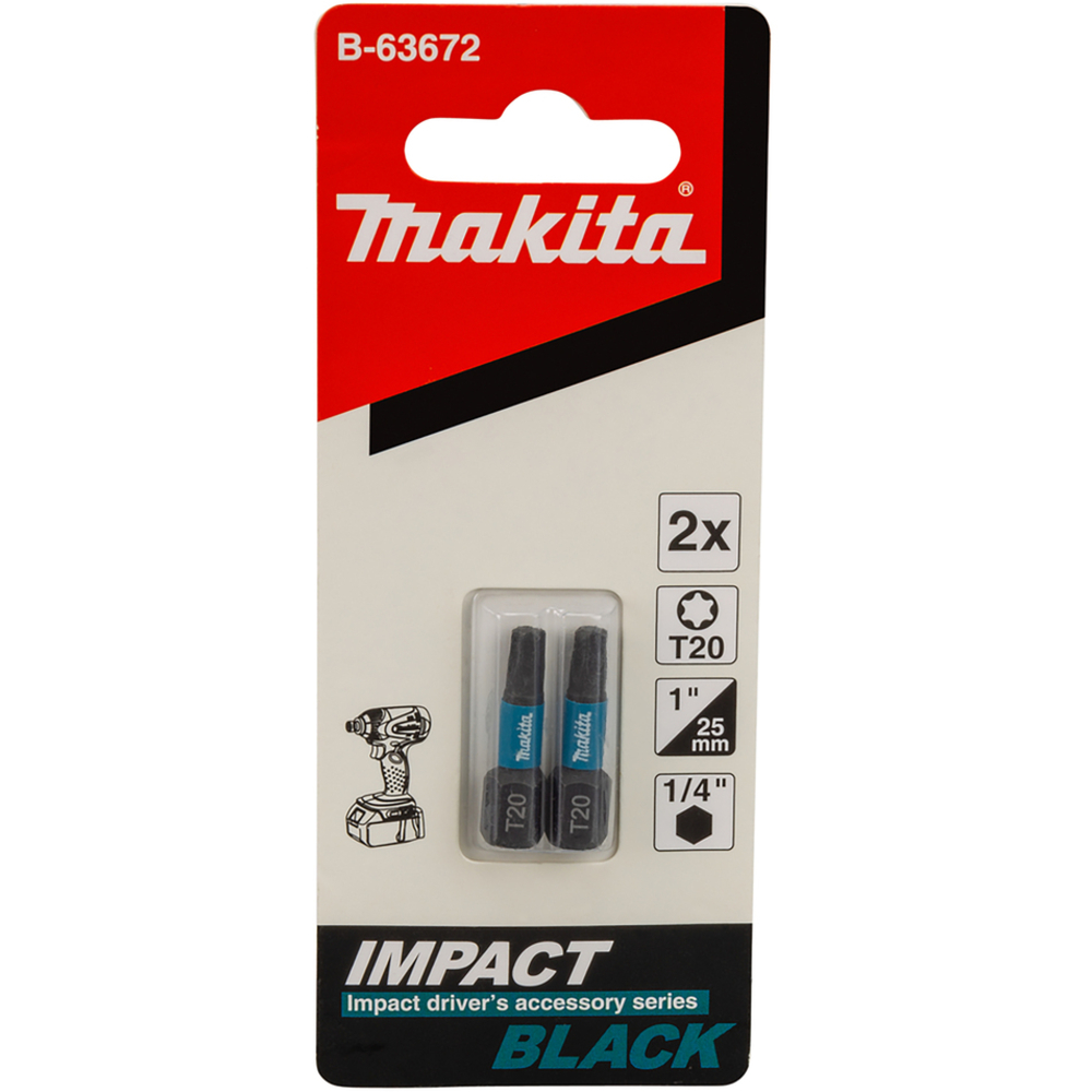 EMBOUT IMPACT BLACK T20 25MM 2PCS - MAKITA - B-63672
