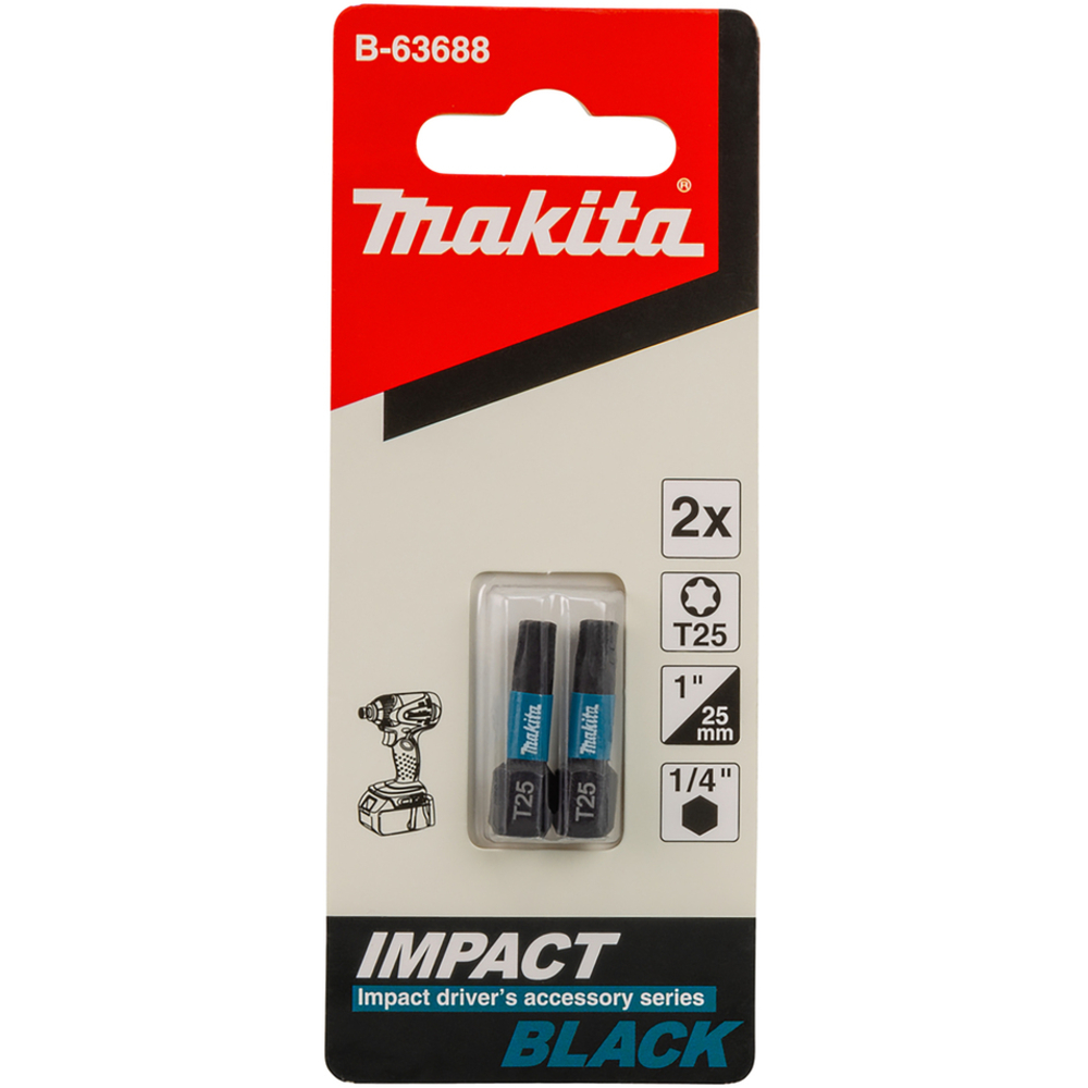 EMBOUT IMPACT BLACK T25 25MM 2PCS - MAKITA - B-63688