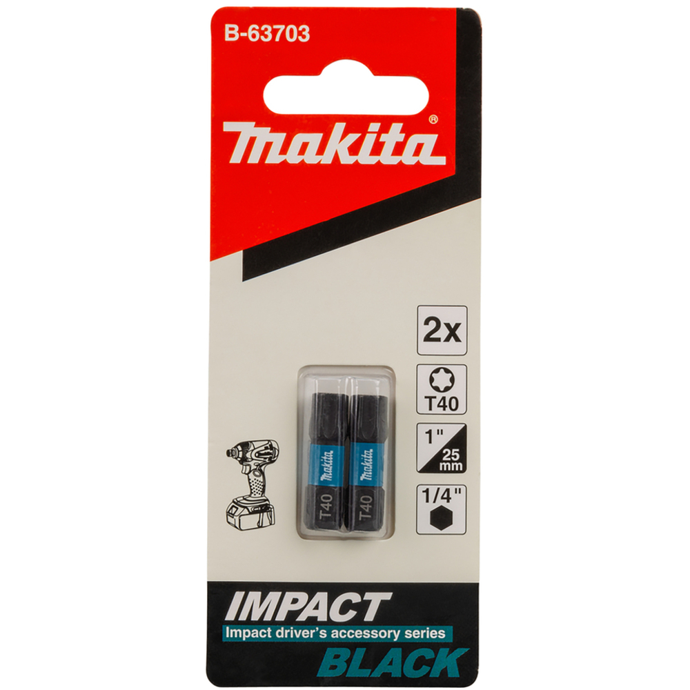EMBOUT IMPACT BLACK T40 25MM 2PCS - MAKITA - B-63703