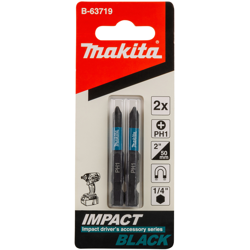 EMBOUT IMPACT BLACK PH1 50MM 2PCS - MAKITA - B-63719