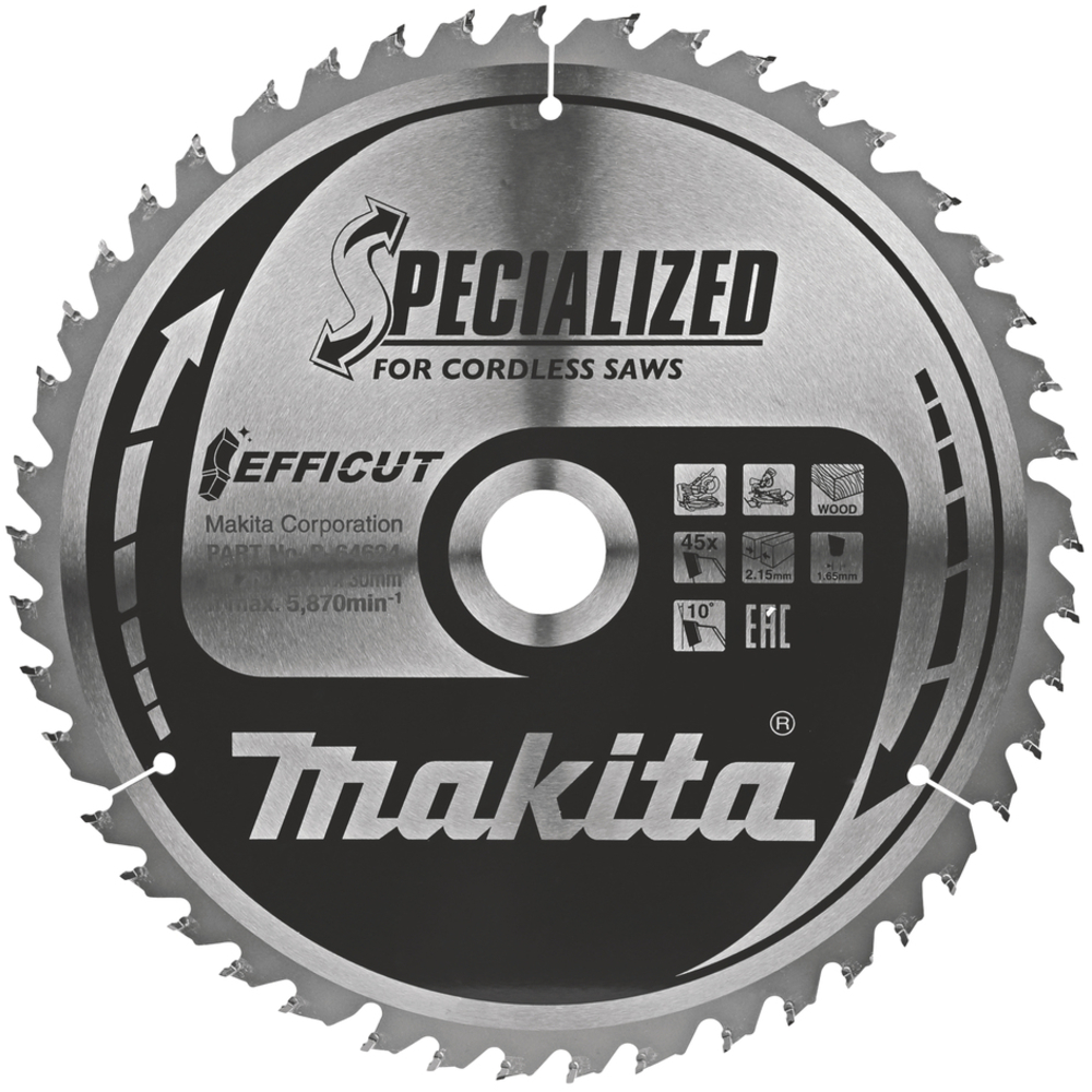 LAME CARBURE EFFICUT BOIS 260x30x45T - MAKITA - B-64624
